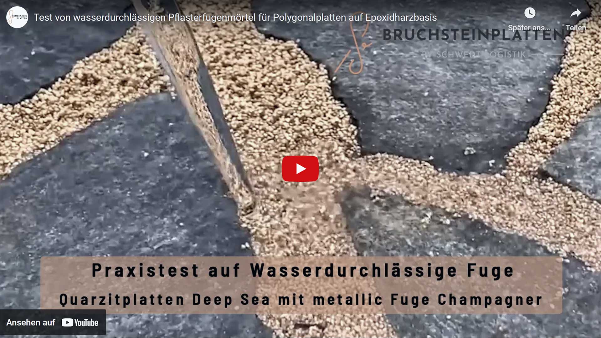 Video laden: Wasser Test von wasserdurchlässigen Pflasterfugenmörtel für Natursteinplatten