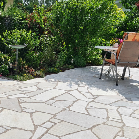 Quarzit Polygonalplatten weiß Polaris