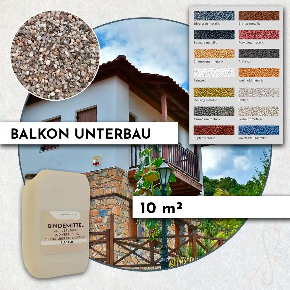Balkon Unterbau & Fugenmörtel für 10 qm Natursteinplatten verlegen 
