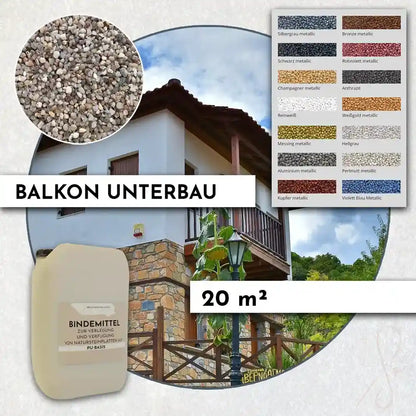 Balcony subbase & joint mortar for laying 20 m² natural stone slabs