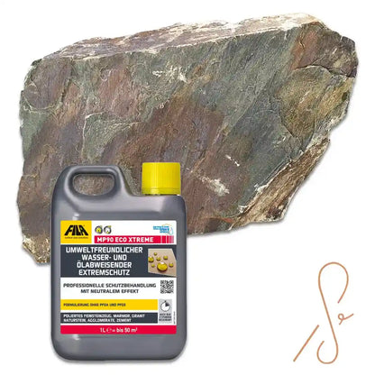 Bundle of 40-60 m² graywacke polygonal slabs, 4-6 cm, with natural-effect sealer
