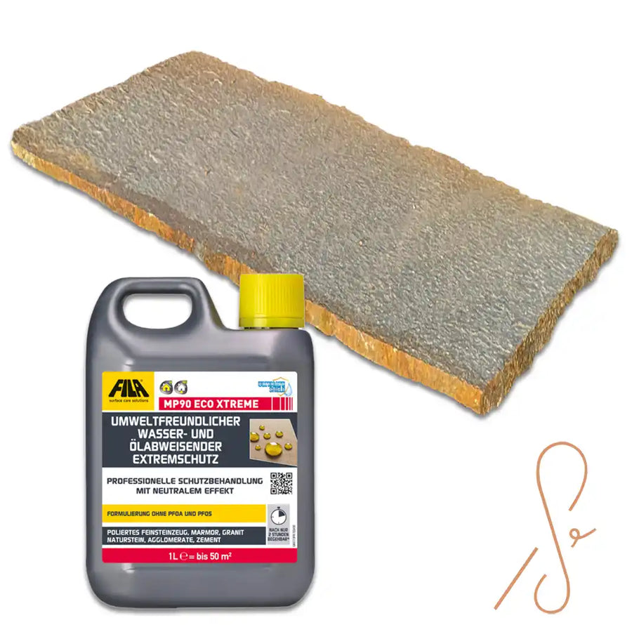 100-120 m² Quarzit Bruchsteinplatten Jasmares inkl. Imprägnierung