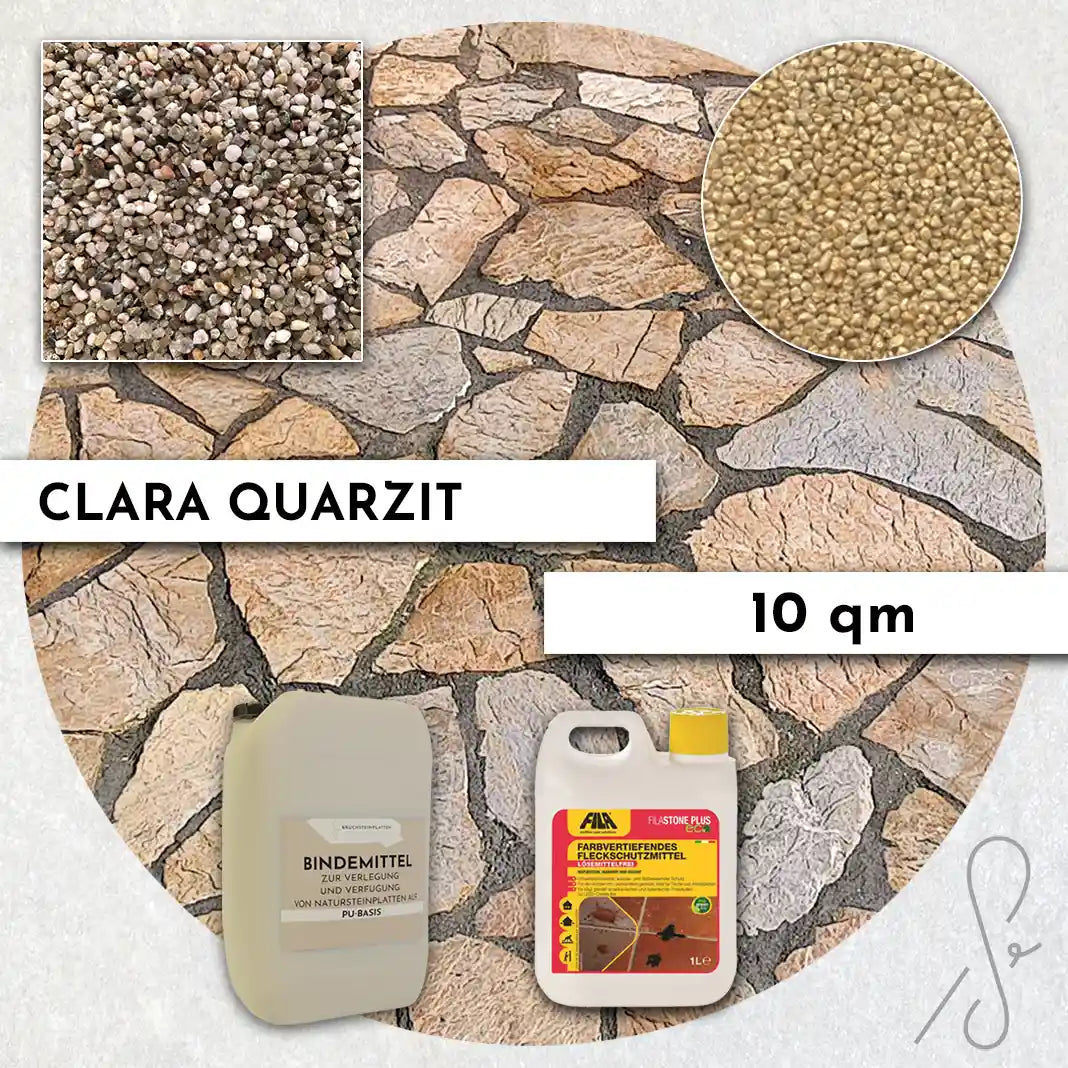 20 m² Terrassepakke COMPRESA med Clara kvartsitplader