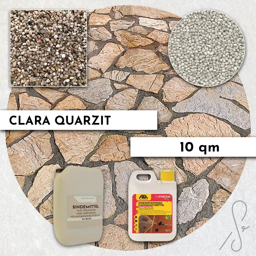 20 m² Terrassepakke COMPRESA med Clara kvartsitplader