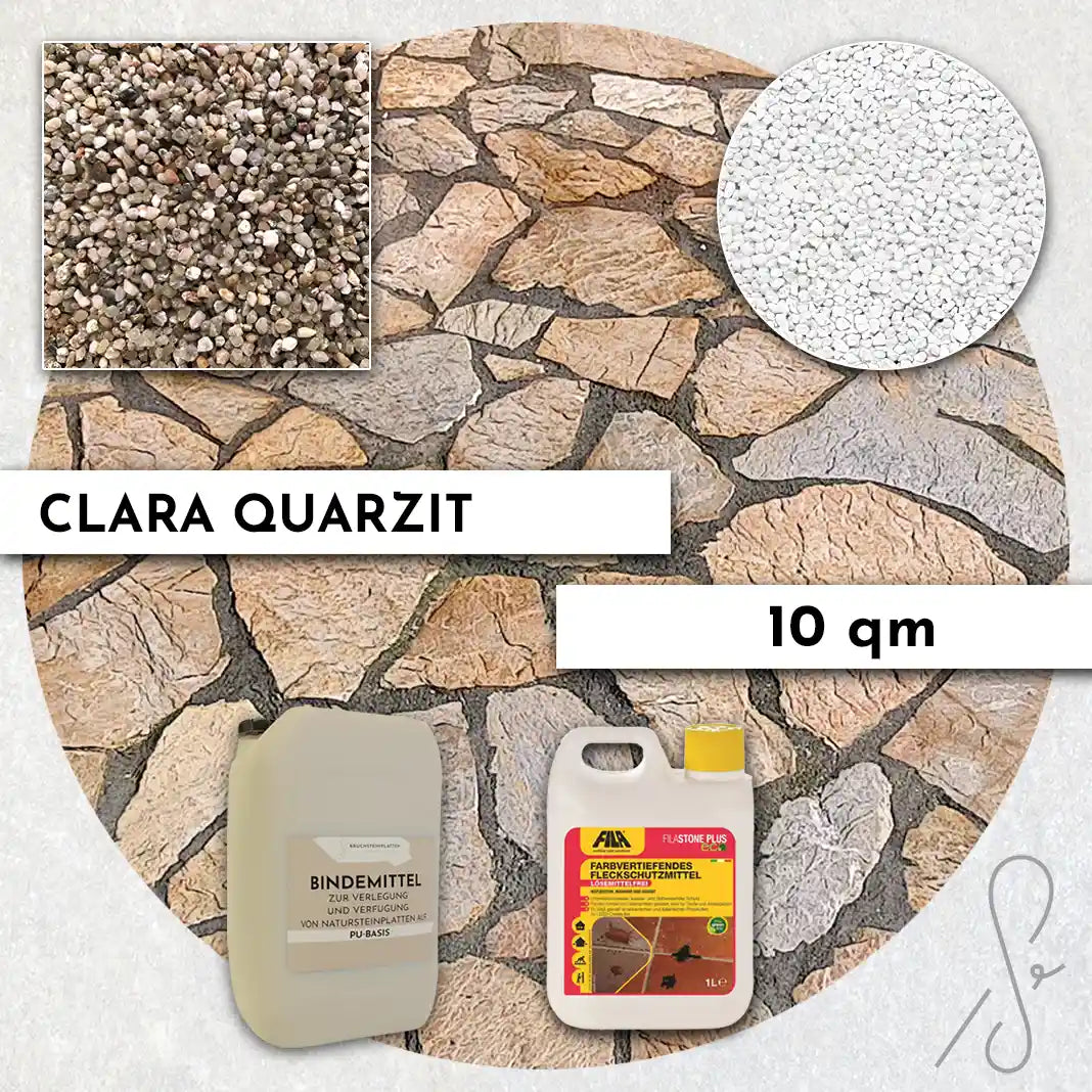 20 m² Terrassepakke COMPRESA med Clara kvartsitplader