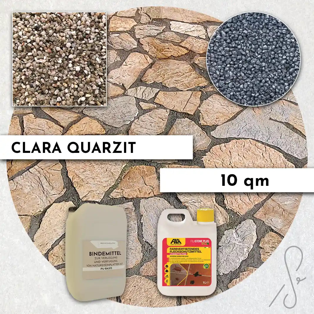 20 m² Terrassepakke COMPRESA med Clara kvartsitplader