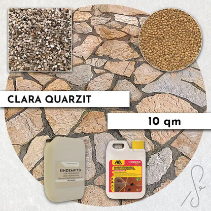 10 m² Terasový balíček COMPRESA s deskami Clara Quarzit