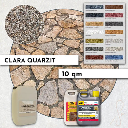 10 m² Terasový balíček COMPRESA s deskami Clara Quarzit