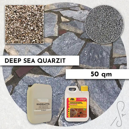 Pacchetto terrazza da 20 m² COMPRESA con lastre di quarzite Deep Sea