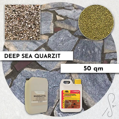 Pacchetto terrazza da 20 m² COMPRESA con lastre di quarzite Deep Sea