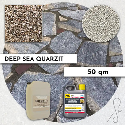 Pacchetto terrazza da 20 m² COMPRESA con lastre di quarzite Deep Sea