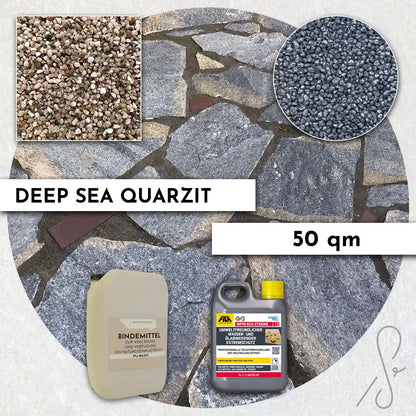 Pacchetto terrazza da 20 m² COMPRESA con lastre di quarzite Deep Sea