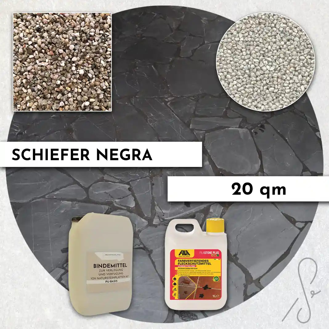 Compresa Schiefer Negra 20qm Farbvertiefend Perlmutt