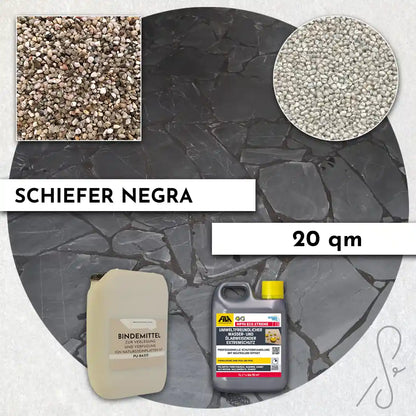 Compresa skifer sort 20 m² natur-effekt perlemor