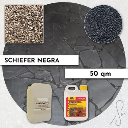 Pacchetto terrazza da 20 m² COMPRESA con lastre di ardesia Negra