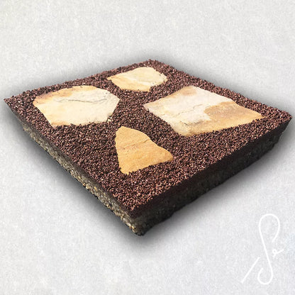 Copper metallic grout for laying natural stone slabs