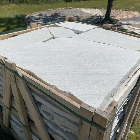 Polaris Quarzit Natursteinplatten weiß